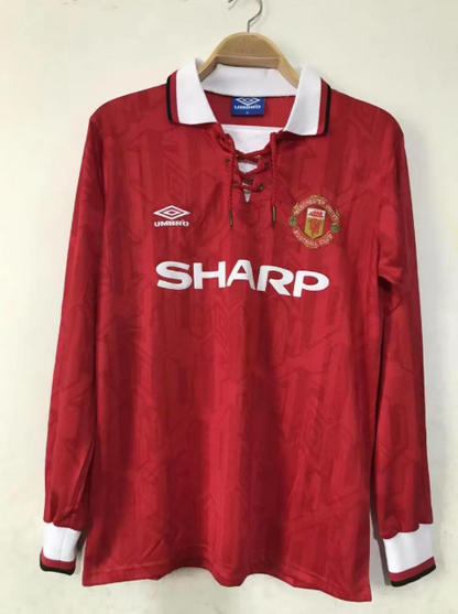 MANCHESTER UNITED 1992-1994 LONG SLEEVE HOME RETRO FOOTBALL SHIRT