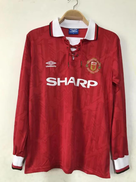 MANCHESTER UNITED 1992-1994 LONG SLEEVE HOME RETRO FOOTBALL SHIRT