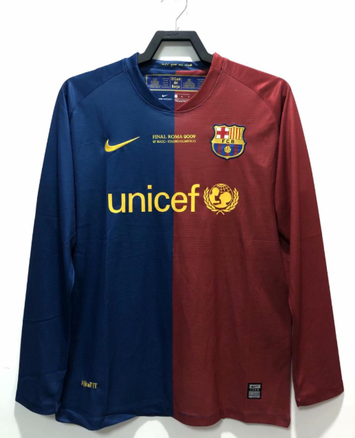 BARCELONA 2009 HOME LONG SLEEVE UCL FINAL RETRO FOOTBALL SHIRT