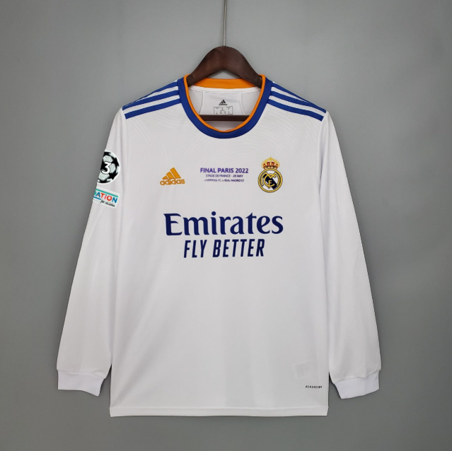 REAL MADRID HOME 2021-2022 CHAMPIONS LEAGUE LONG SLEEVE FOOTBALL SHIRT