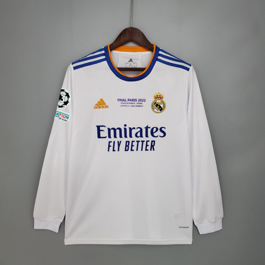 REAL MADRID HOME 2021-2022 CHAMPIONS LEAGUE LONG SLEEVE FOOTBALL SHIRT