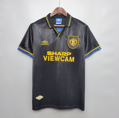 MANCHESTER UNITED 1993-1994 BLACK AWAY RETRO FOOTBALL SHIRT