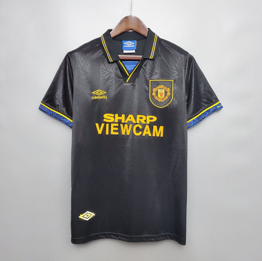 MANCHESTER UNITED 1993-1994 BLACK AWAY RETRO FOOTBALL SHIRT