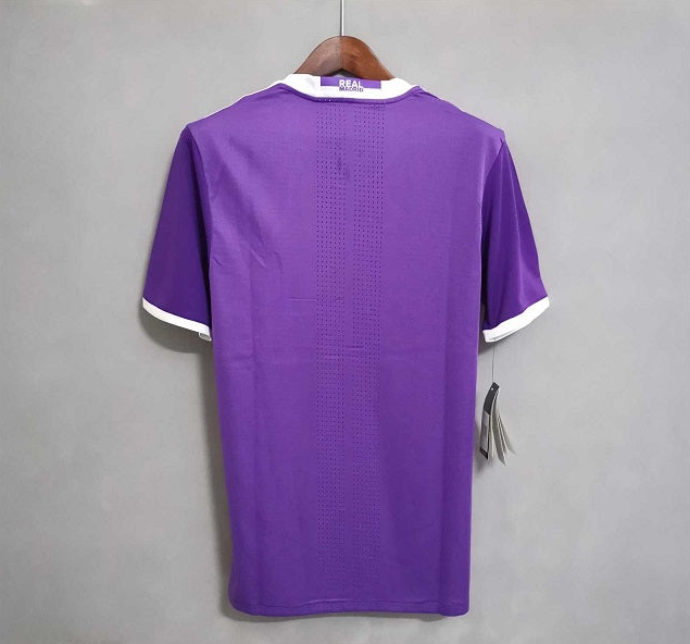 REAL MADRID 2017 CHAMPIONS LEAGUE PURPLE AWAY RETRO FOOTBALL SHIRT