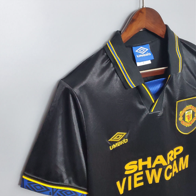 MANCHESTER UNITED 1993-1994 BLACK AWAY RETRO FOOTBALL SHIRT